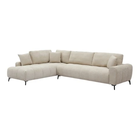 Corner sofa Veneto pakoworld right corner beige fabric 298x208x85cm