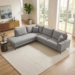 Right corner sofa Zenqua pakoworld grey fabric 291x233x90cm