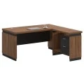 Reversible office desk Oscar pakoworld walnut-charcoal 180x170χ76cm