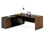 Professional left corner office desk Oscar pakoworld walnut-anthracite 220x180x76cm