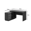 Desk with left corner Oscar pakoworld melamine in walnut-charcoal shade 140x120x76cm