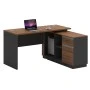 Professional right corner office desk Oscar pakoworld walnut-anthracite 160x140x76cm