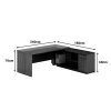 Desk with right corner Oscar pakoworld melamine in walnut-charcoal shade 220x180x76cm