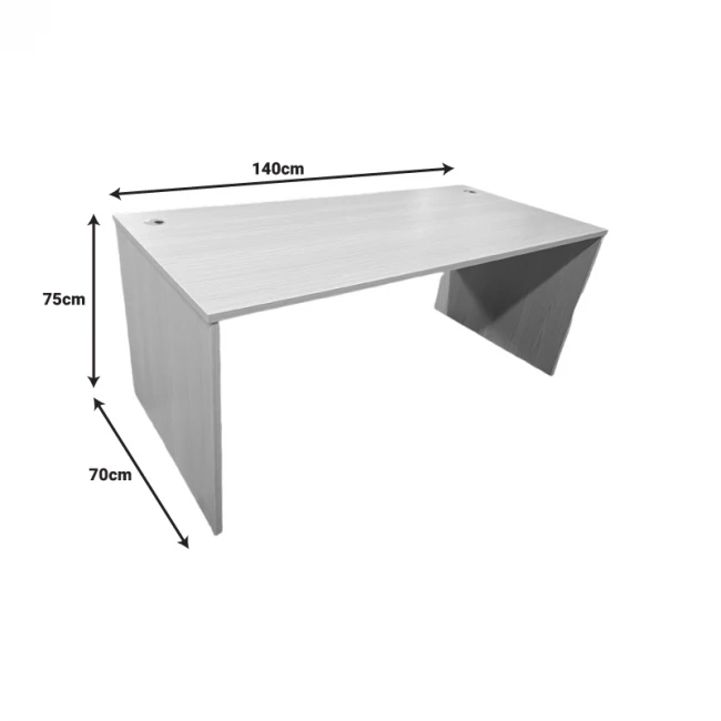 Γραφείο εργασίας Armadi pakoworld σε sonoma-λευκή απόχρωση 140x70x75εκ