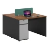 Professional 2-seater Dakota pakoworld desk in walnut-anthracite shade 120x120x76cm