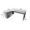 Professional work corner desk Armadi pakoworld sonoma-white 140x70x75cm