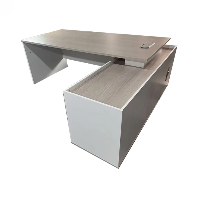 Professional work corner desk Armadi pakoworld sonoma-white 160x80x75cm