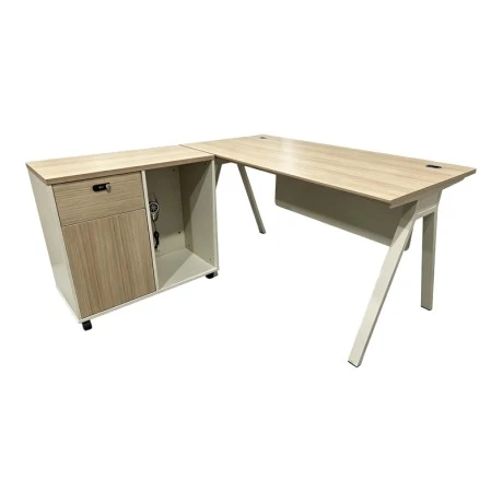 Professional reversible work desk Pregab pakoworld corner in oak-beige shade 140x70x75 cm