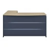 Commercial desk reversible Lotus  pakoworld oak-dark grey 180x160x75cm