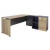 Commercial desk reversible Lotus  pakoworld oak-dark grey color 180x160x75cm