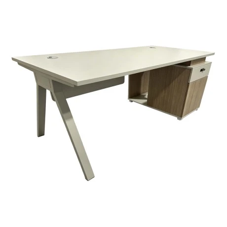 Professional work desk Spark pakoworld reversible in oak-beige shade 150x70x75cm