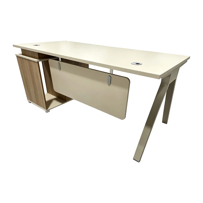 Professional work desk Spark pakoworld reversible in oak-beige shade 150x70x75cm