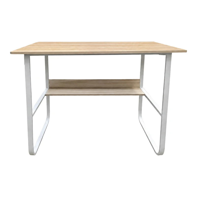 Study desk Kela pakoworld mdf in oak color and white metal legs 100x60x73cm