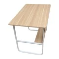 Study desk Kela pakoworld mdf in oak color and white metal legs 100x60x73cm