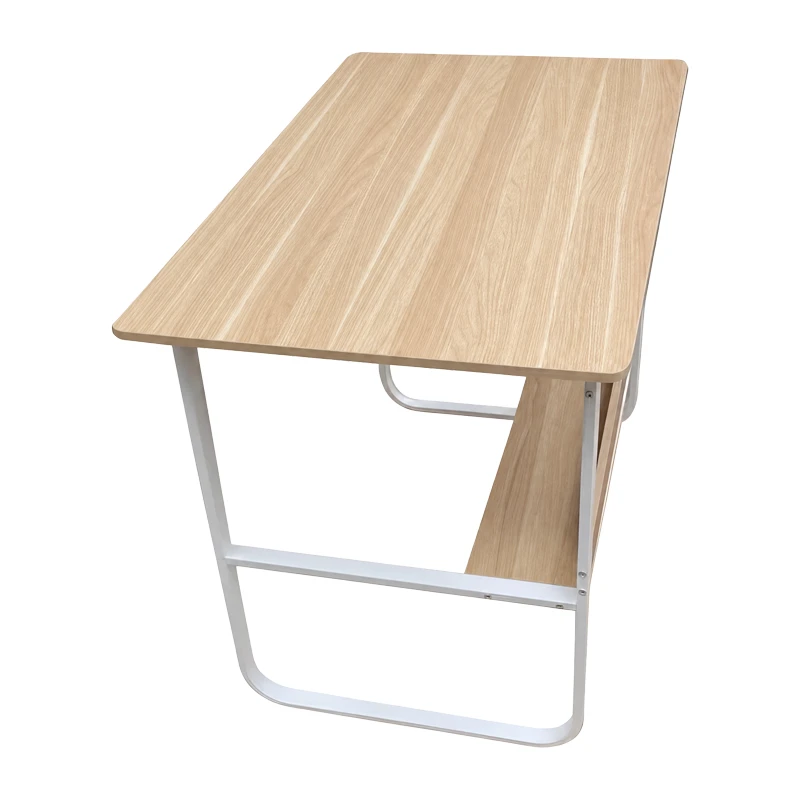 Study desk Kela pakoworld mdf in oak color and white metal legs 100x60x73cm