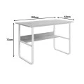 Study desk Kela pakoworld mdf in oak color and white metal legs 100x60x73cm
