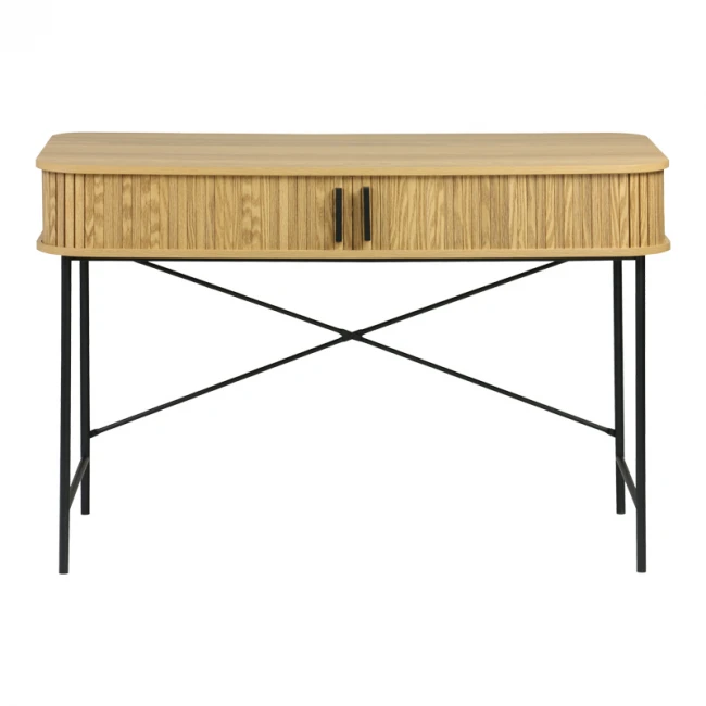 Γραφείο εργασίας Scandi pakoworld MDF/Metal σε φυσική απόχρωση με μεταλλικά μαύρα πόδια 120x60x76,5εκ
