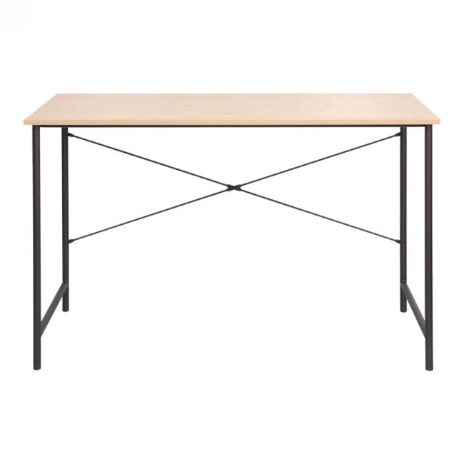 Γραφείο εργασίας Senzia pakoworld σε φυσική απόχρωση με μαύρο μέταλλο 120x60x75εκ