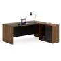 Professional right corner office desk Oscar pakoworld walnut-charcoal 200x188,6x76cm