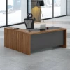 Reversible corner office desk Oscar pakoworld walnut-charcoal 200x188,6x76cm