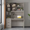 Computer desk-bookcase Citoro pakoworld mdf in beige color 120x50x180cm