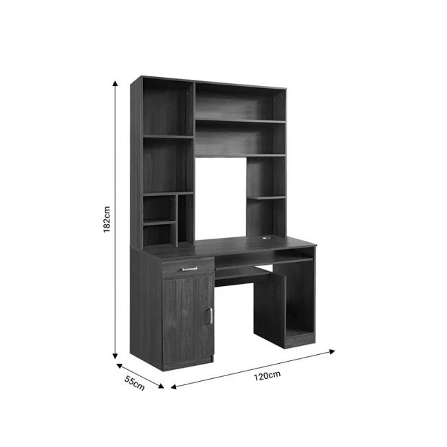Computer desk-bookcase Novelty pakoworld walnut 120x55x182cm