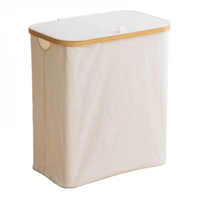 Laundry rack Lodge pakoworld bamboo-fabric in beige color 54x33x60cm