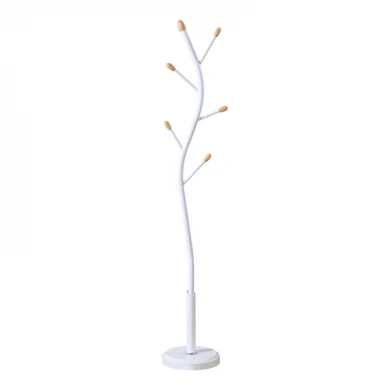 Coat rack Portu pakoworld metal in white-natural color D30x170cm