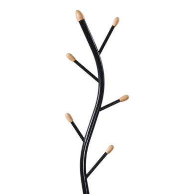 Coat rack Portu pakoworld metal in black-natural color D30x170cm
