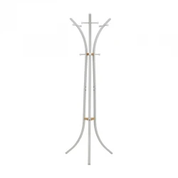 Bamile pakoworld clothes rack black metal and natural rubberwood 51x63x175cm