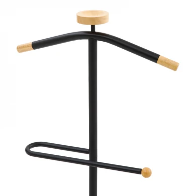 Coat Stand Jolma pakoworld metal-wood in black color D30x111cm