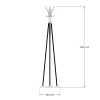 Coat Stand Myra pakoworld in natural black color D40x160cm