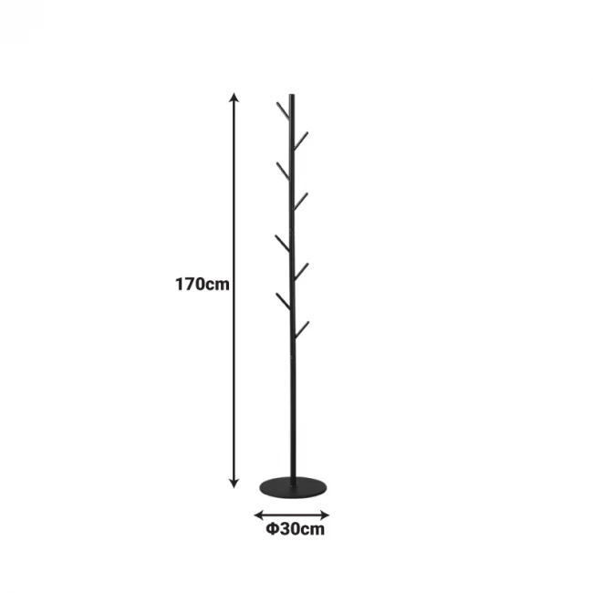 Coat rack Tebera pakoworld metal in white color D30x170cm