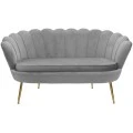 2 seater sofa Daimon pakoworld velvet grey 134x70x77cm