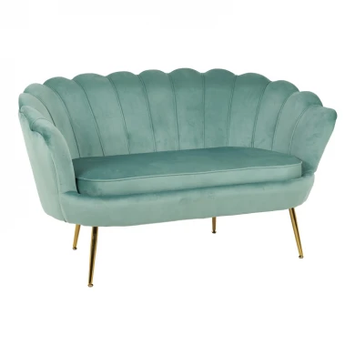 Καναπές 2θέσιος Daimon pakoworld βελούδο σε φυστικί απόχρωση 134x70x77εκ