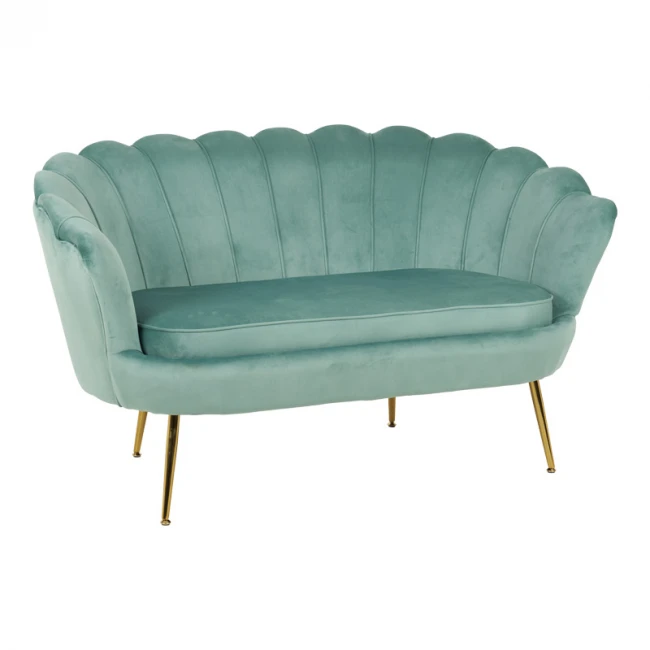 2-seater sofa Daimon pakoworld velvet in pistachio shade 134x70x77cm