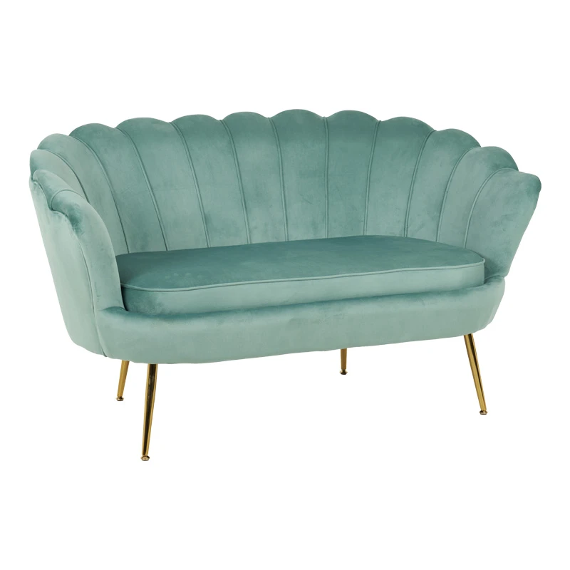 2-seater sofa Daimon pakoworld velvet in pistachio shade 134x70x77cm