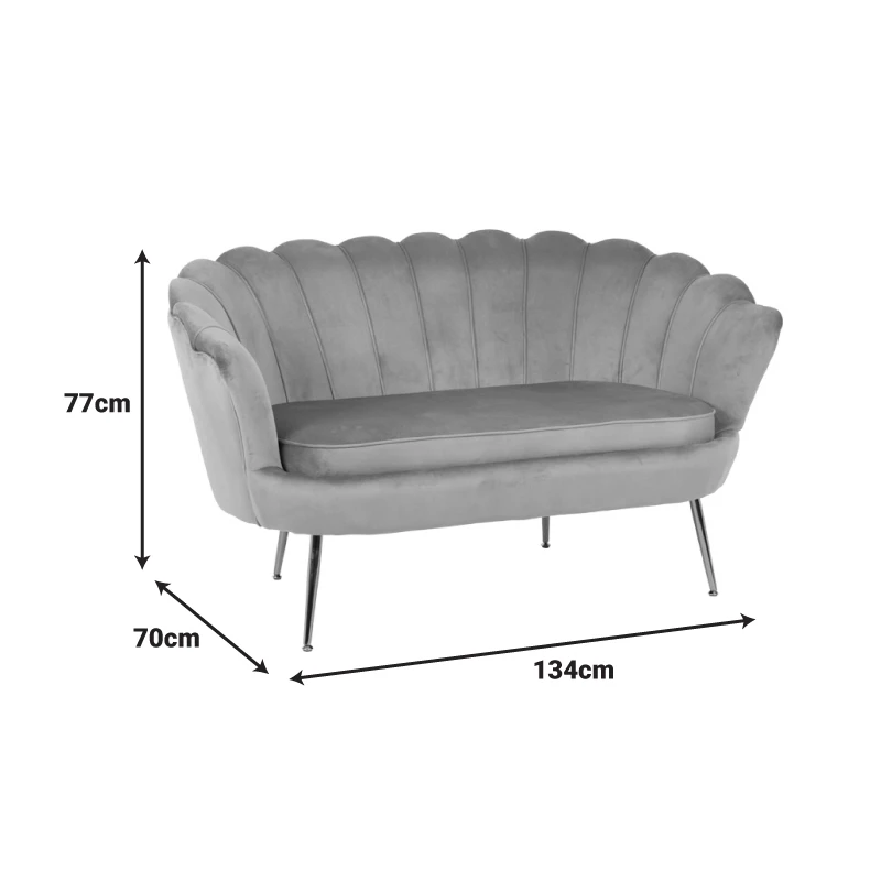 2-seater sofa Daimon pakoworld velvet in pistachio shade 134x70x77cm