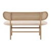 2 seater sofa Enrico chair pakoworld pe rattan beige-fabric beige-metal natural 121x51.5x75cm