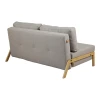Καναπές 2θέσιος-κρεβάτι Fancy pakoworld ύφασμα σε μπεζ απόχρωση με φυσικό πόδι 150x92x77εκ