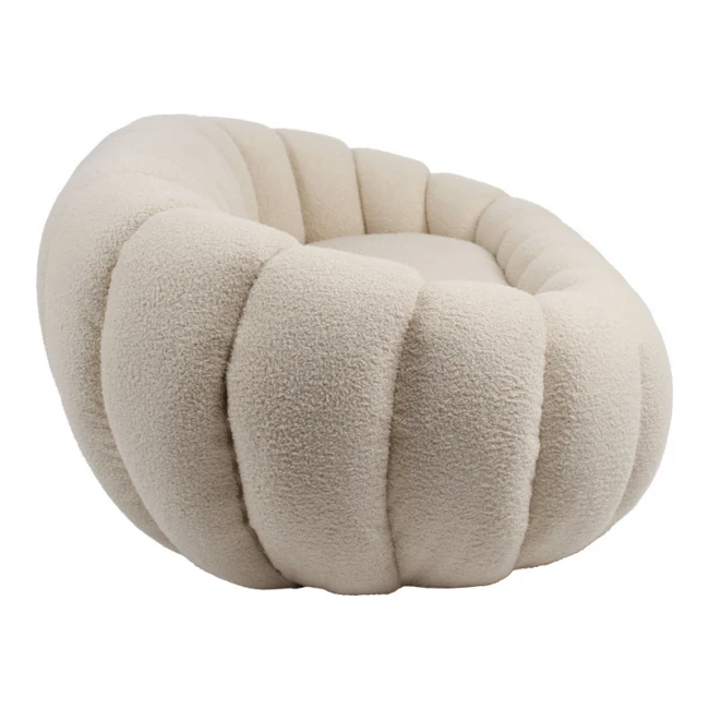 2-seater sofa Yannick pakoworld boucle beige fabric 148x92x62cm