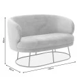 3 seater sofa Amora pakoworld dark grey velvet - golden metal 180x81x77cm