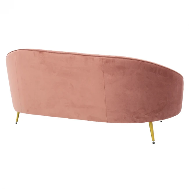 3 seater sofa Amora pakoworld in rotten apple velvet - golden metal 180x81x77cm