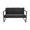 Καναπές διθέσιος Aurelio pakoworld μαύρο μέταλλο με μαύρα μαξιλάρια 130x74x63εκ