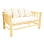 2-seater sofa Guada pakoworld teak wood in natural color and white cushions 135x80x71cm