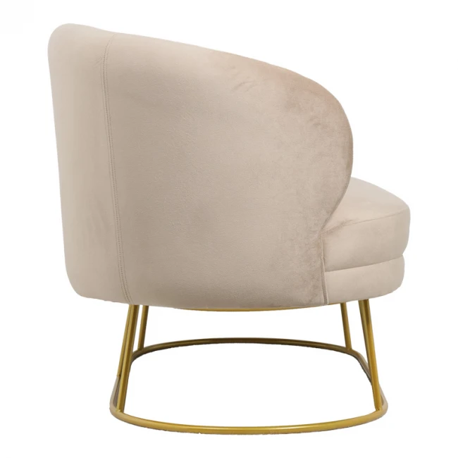 2 seat sofa Rony pakoworld velvet beige-golden metal leg 135x75x85cm
