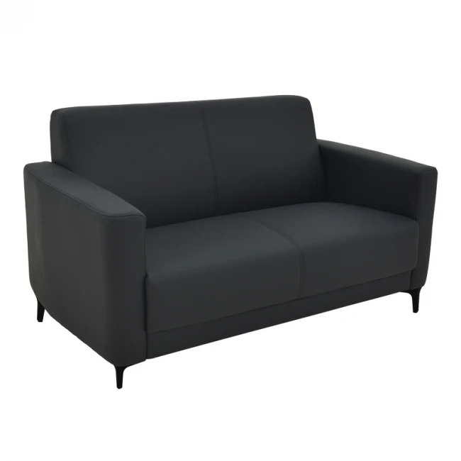 Two seater sofa Sidica I pakoworld PU in black color 135x78x83cm