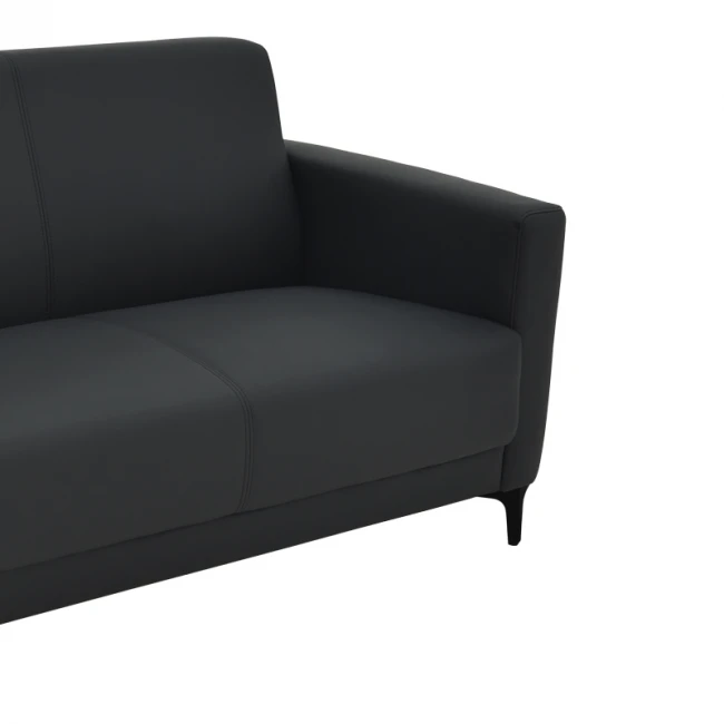 Two seater sofa Sidica I pakoworld PU in black color 135x78x83cm