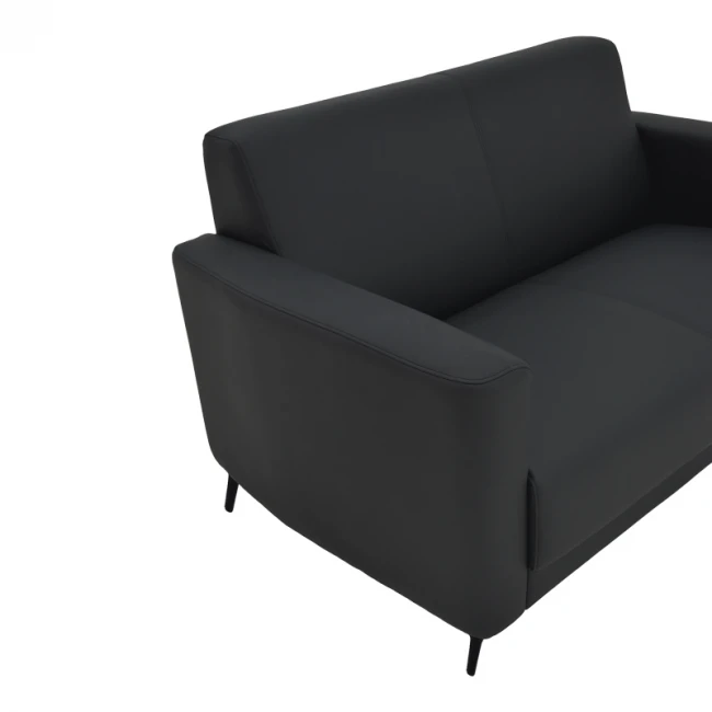 Two seater sofa Sidica I pakoworld PU in black color 135x78x83cm