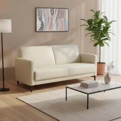 Two seater sofa Sidica I pakoworld PU in beige color 135x82x81cm